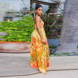 Sexy Print Tube Tops Wide Leg Jumpsuit  NY-2756