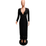 Fashion Long Sleeve Long Cardigan And Pants Suit QXTF-8202