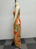 Sexy Print Tube Tops Wide Leg Jumpsuit  NY-2756