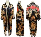 Fashion Print Long Sleeve Long Cardigan NNWF-N10173