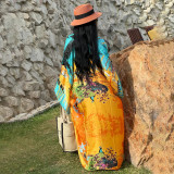 Fashion Print Long Sleeve Long Cardigan NNWF-N10173