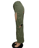 Contrast Color Patchwork Hollow Out Pants QXTF-8201