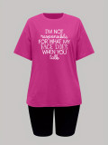 Short Sleeve Letter Print Two Piece Set HGL-9009049