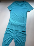 Slim Fit Short Sleeve Top Pants Suit GMOY-1862