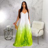 Sexy Deep V Neck Backless Loose Gradient Jumpsuit YF-10558