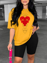 Fashion Print Short Sleeve Short 2 Piece Set HGL-9009044