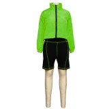 Contrast Color Patchwork Long Sleeve Shorts Sport Set YF-9394