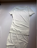 Slim Fit Short Sleeve Top Pants Suit GMOY-1862