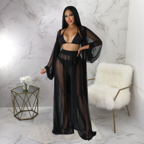 Sexy See Through Bat Long Sleeve Pants Set YF-10560
