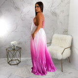Sexy Deep V Neck Backless Loose Gradient Jumpsuit YF-10558