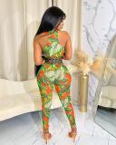 Sexy Sleeveless Print Vest Sport Pants Set GYSF-7165