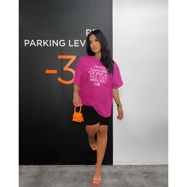 Short Sleeve Letter Print Two Piece Set HGL-9009049
