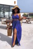 Sexy Hollow Backless Tie Split Maxi Dress GYLY-10177