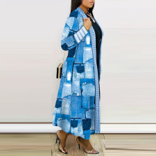 Fashion Print Long Sleeve Long Cardigan XHSY-19611