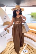 Sexy Hollow Backless Tie Split Maxi Dress GYLY-10177