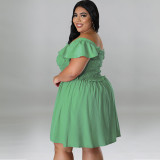 Plus Size Summer Short Sleeve Dress GDAM- 218198