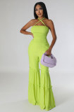 Casual Fashion Solid Halter Jumpsuit XHXF-8671
