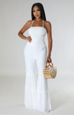 Casual Fashion Solid Halter Jumpsuit XHXF-8671