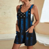 Casual Print Sleeveless Loose Romper SHD-D9621