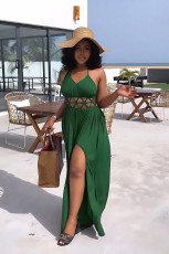 Sexy Hollow Backless Tie Split Maxi Dress GYLY-10177
