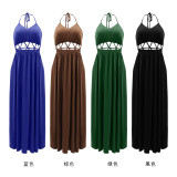 Sexy Hollow Backless Tie Split Maxi Dress GYLY-10177