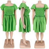 Plus Size Summer Short Sleeve Dress GDAM- 218198