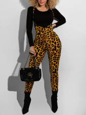 Long Sleeve Tops And Leopard Print Backpack Pants 2 Piece Set XHSY-19608