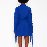 Fashion Solid Color Long Sleeve Bandage Blazer ZSD-0612