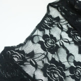 Sexy Lace Tie Up See Through Two Piece Skirts Set ME-8415