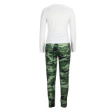 Letter Print Long Sleeve Fashion Print Pants Set XHSY-19596
