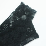 Sexy Lace Tie Up See Through Two Piece Skirts Set ME-8415