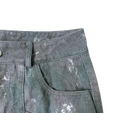 Fashion Camouflage Patchwork Big Pockets Denim Skirt ZSD-0610