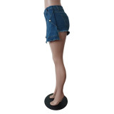 Fashion Denim Aprons Patchwork Shorts MEM-88504