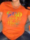 Short Sleeve Letter Print T Shirt SH-390619