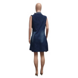Casual Loose Slit Denim Dress QYXZ-9128