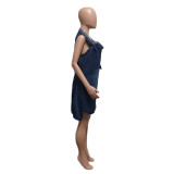 Casual Loose Slit Denim Dress QYXZ-9128