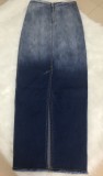 Fashion Slit Tassel Denim Long Skirt LSD-1386