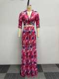 Plus Size Print Half Sleeve+Tube Tops Dress 2 Piece Set NY-2772