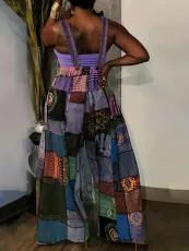Print Sleeveless Patchwork Jumpsuit SH-390588
