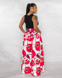 Casual Print High Waist Wide Leg Pants XMY-9446