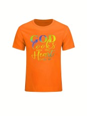 Short Sleeve Letter Print T Shirt SH-390619