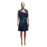 Casual Loose Slit Denim Dress QYXZ-9128
