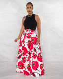 Casual Print High Waist Wide Leg Pants XMY-9446