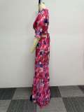Plus Size Print Half Sleeve+Tube Tops Dress 2 Piece Set NY-2772