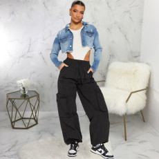 Fashion Patchwork Holes Denim Short Coat HSF-2713