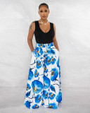 Casual Print High Waist Wide Leg Pants XMY-9446