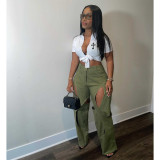 Casual Patchwork Hollow Out Straight Pants QYXZ-9127
