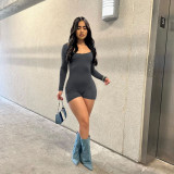 Sexy Solid Long Sleeve Backless Romper ASL-6687