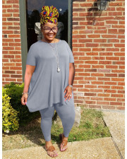 Plus Size Solid Color Loose Two Piece Shorts Set WAF-77620