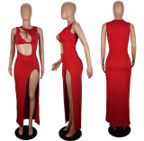 Sexy Solid Color Irregular Nightclub Dress LSL-0010